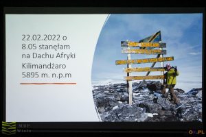 Plansza z prezentacji, szczyt Kilimandżaro