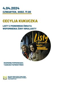 Plakat - spotkanie autorskie z Cecylią Kukuczką