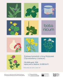 Plakat z grafikami roślinek