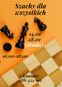 szachownica i figury na pomarańczowym tle