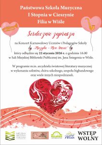 Plakat "Mon amour", duże czerwone serce