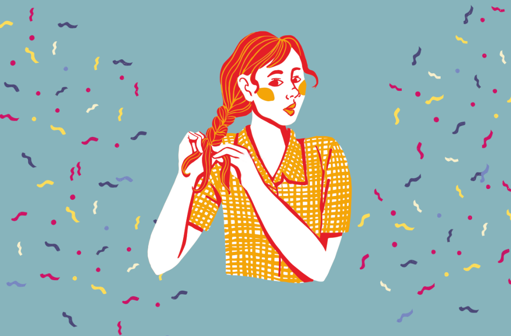 Ania z czerwonymi włosami i warkoczem