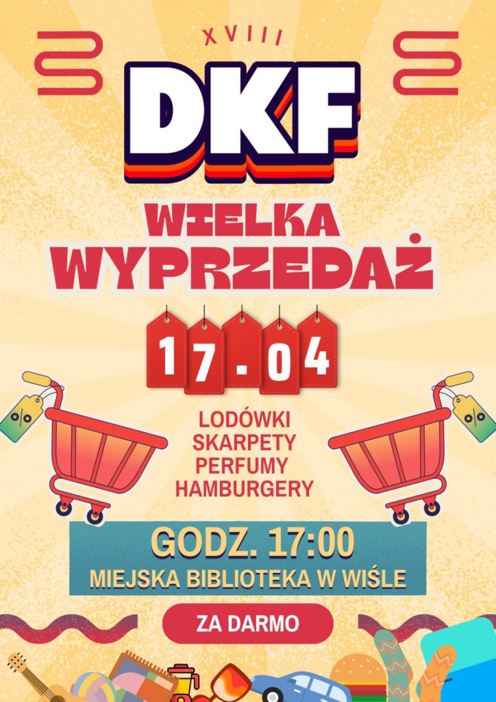 Pełno drobiazgów i koszyki sklepowe