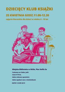 na grafice młodzież czyta książki i rozmawia