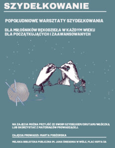 Ręce "robiące na drutach" i kłębek wełny
