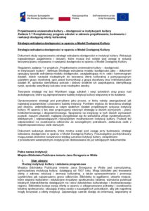 Projektowanie uniwersalne kultury zad. 3.1 - Strategia
